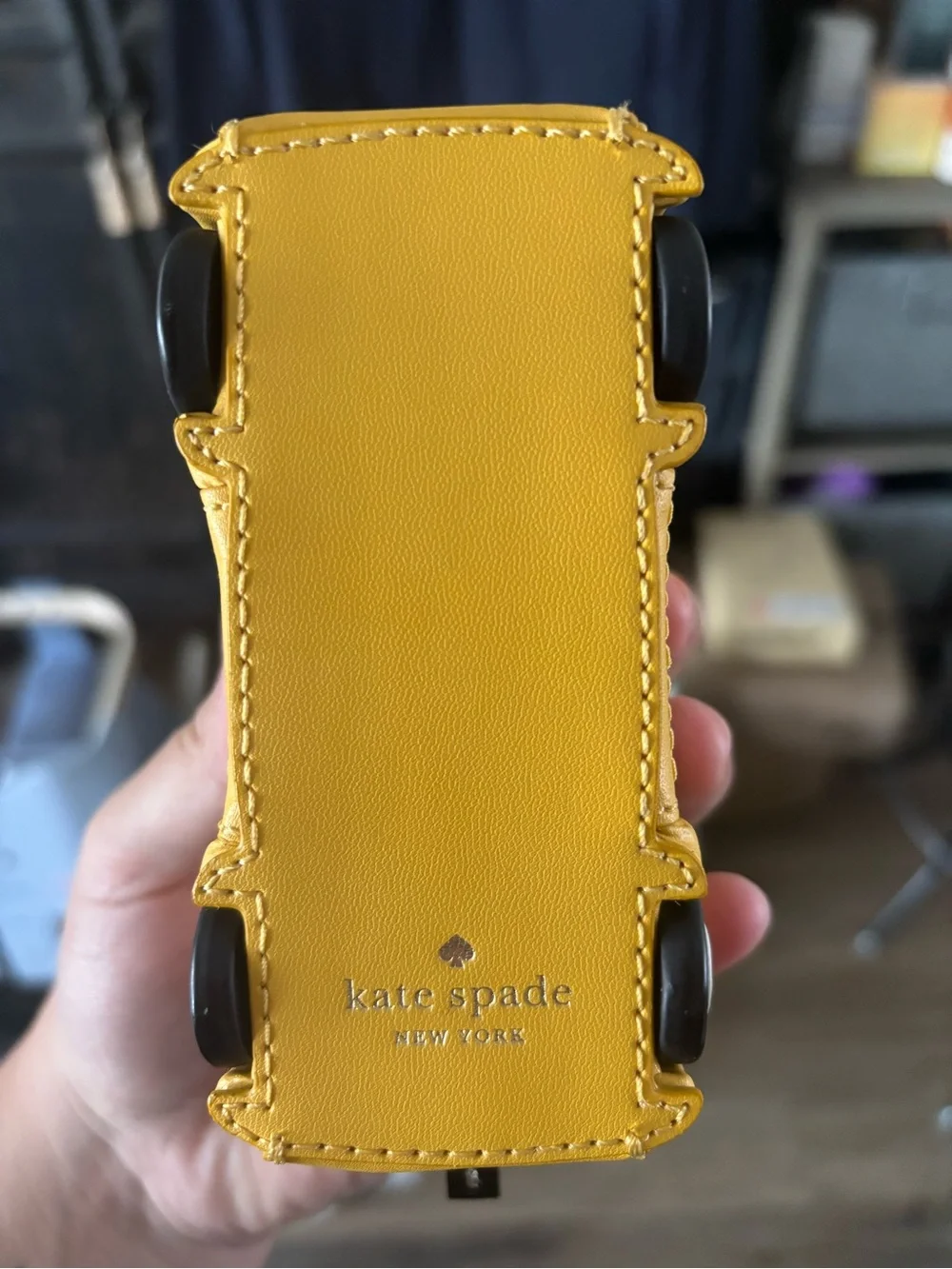 kate spade Yellow Daisy Car Keychain Coin Pouch